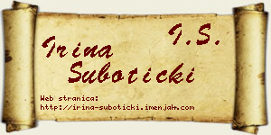 Irina Subotički vizit kartica